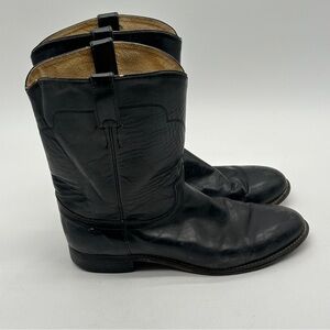 Tony Lama Boots-7701M Black Leather Roper Western Cowboy Boots Size 11.5 D